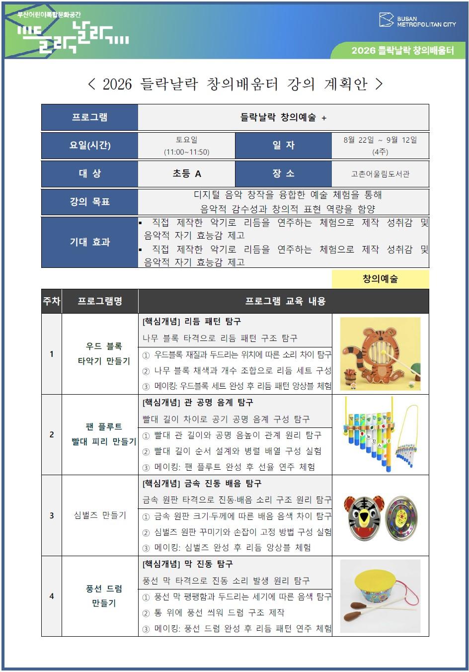 창의예술초등 수업계획서